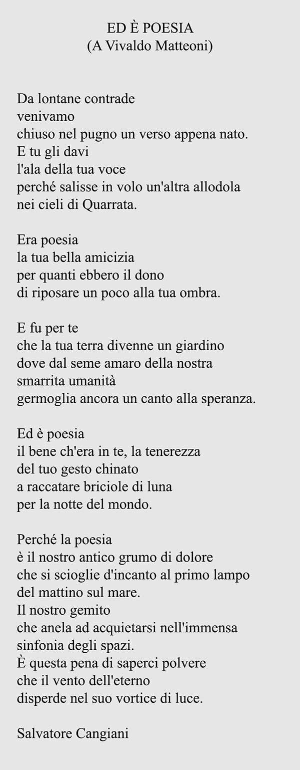 Ed è poesia - Salvatore Cangiani