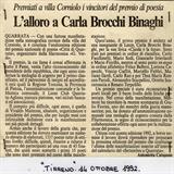 L'alloro a Carla Brocchi Binaghi